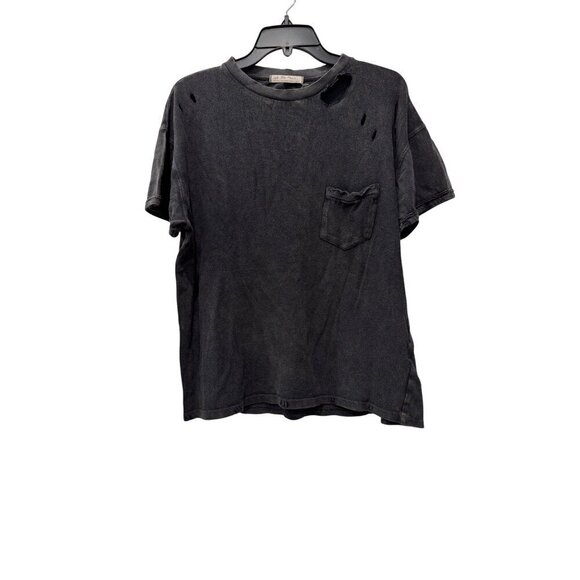 We The Free Women's Size XS Distressed Black Short Sleeve Pocket T-Shirt - Picture 1 of 11